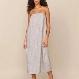 Reformation “Janet” linen striped dress